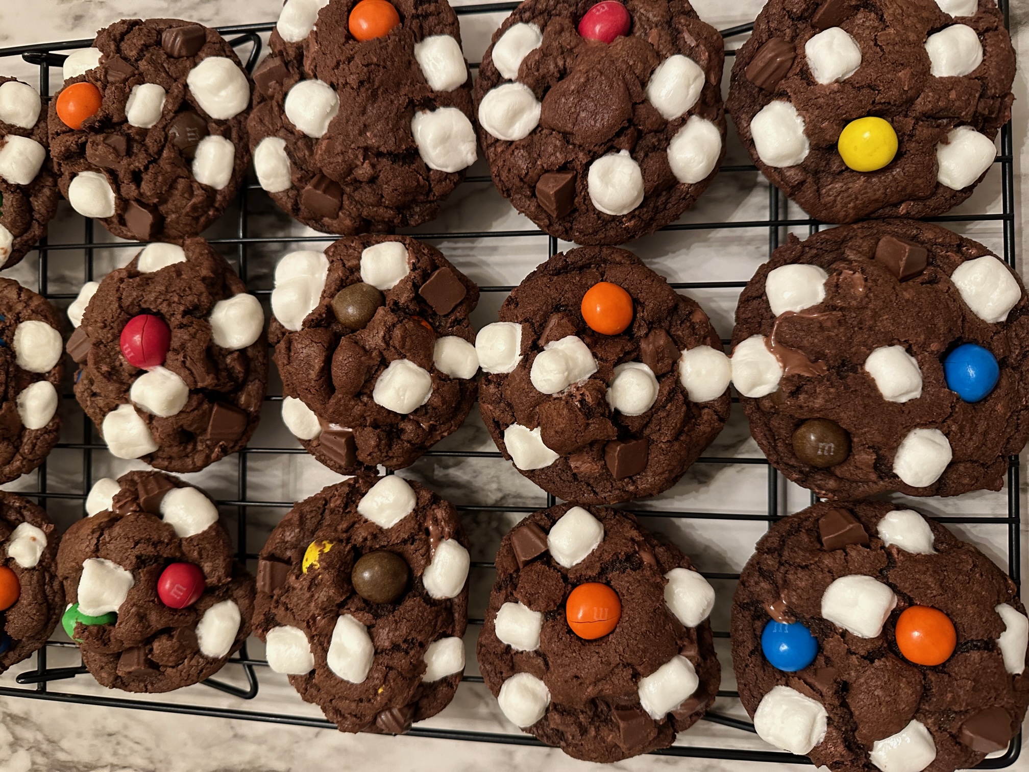 double chocolate marshmallow cookies