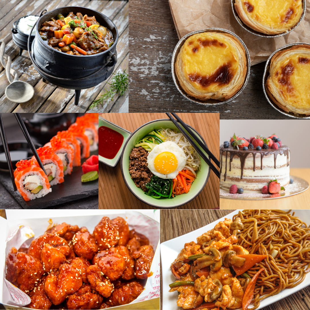 Picture with different cuisines