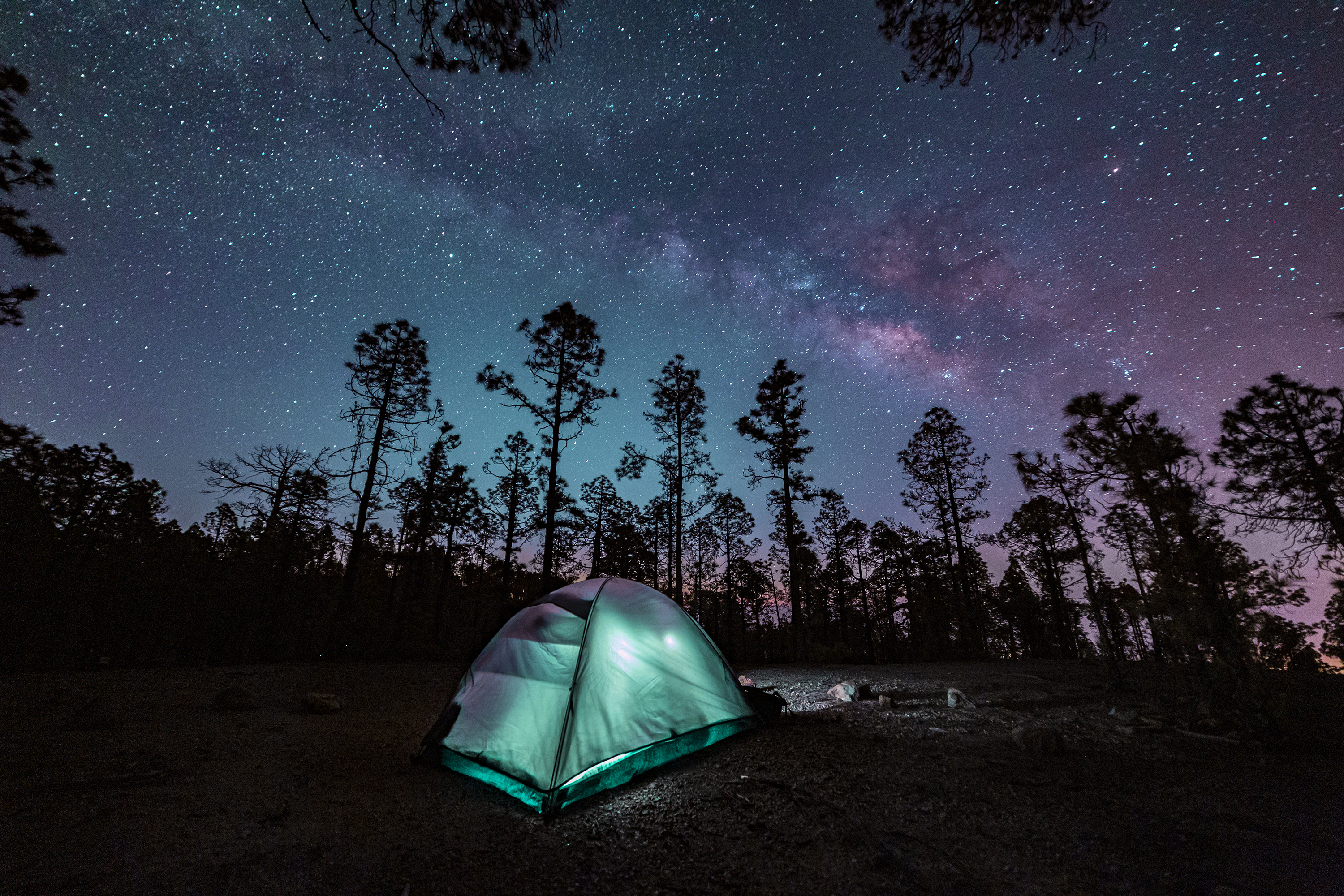 Tent in the mountaine under the stars