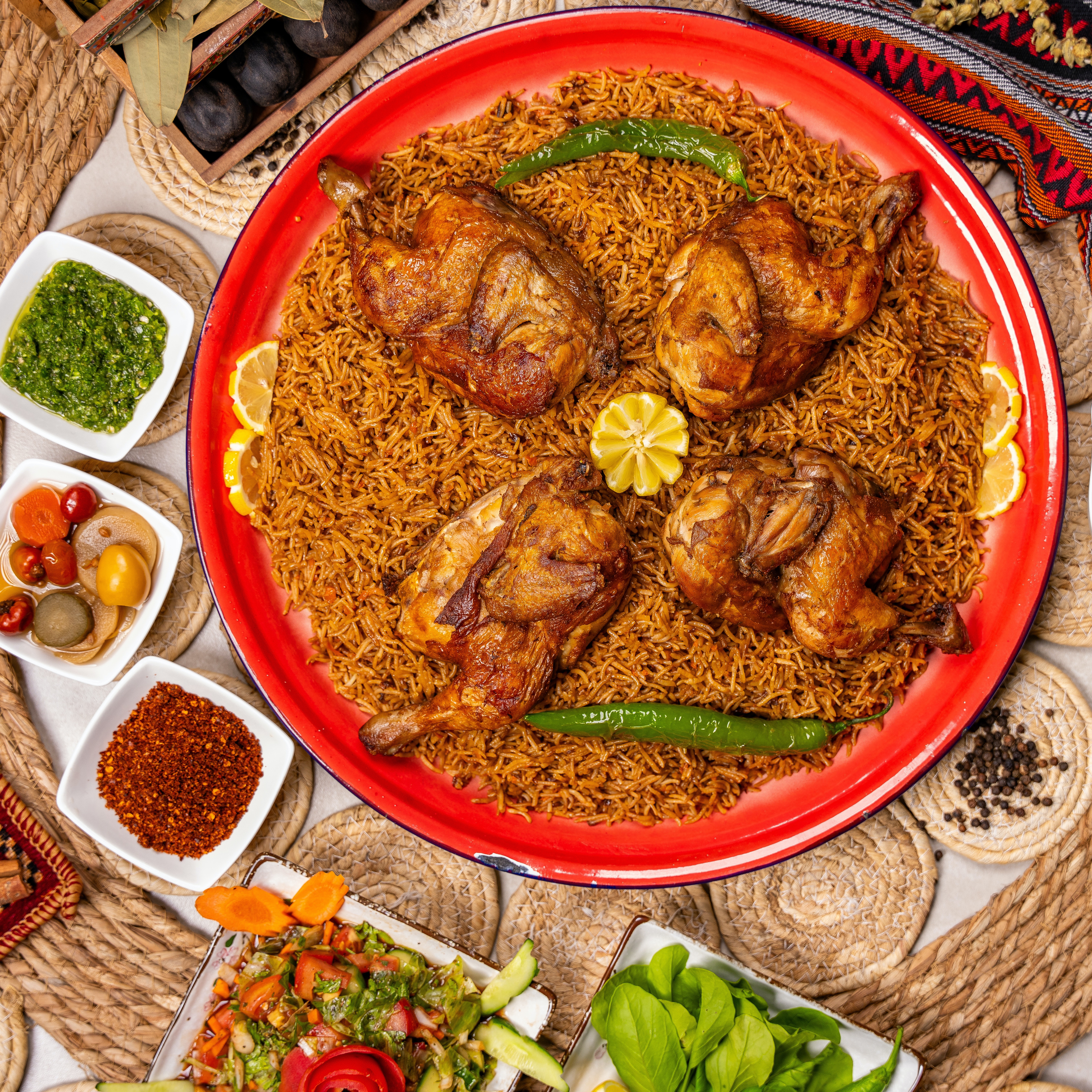 a plate of rice,and chicken