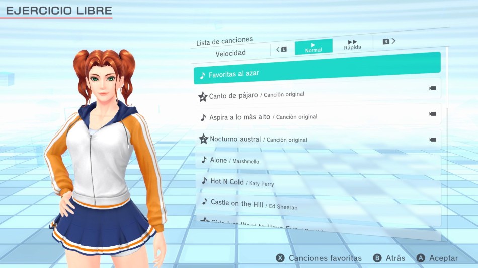 You can choose the training level light, normal or hard