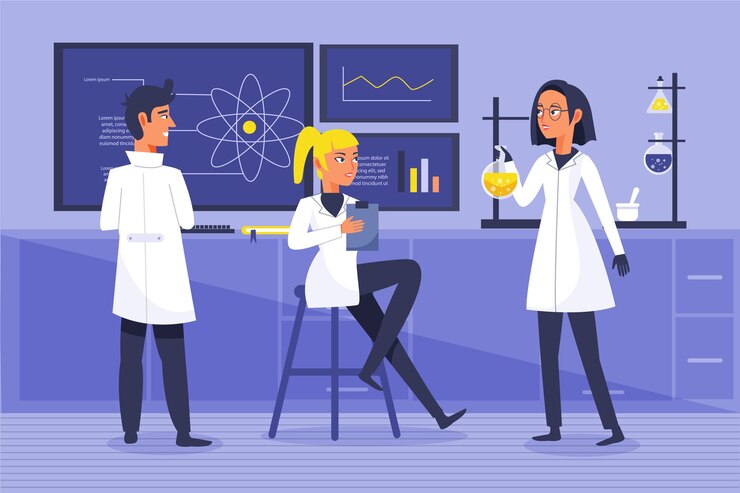 people working in the lab