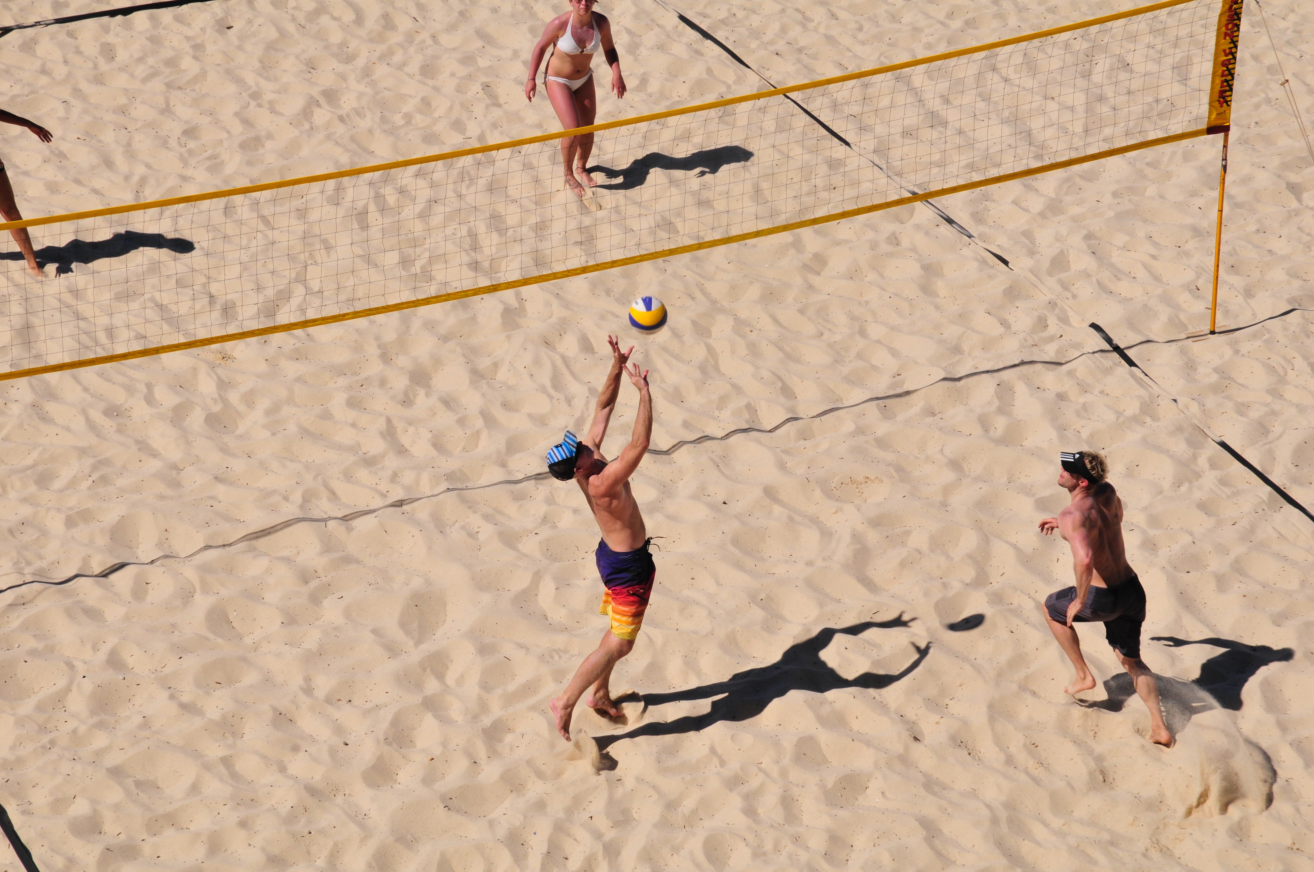 People playing volleyball