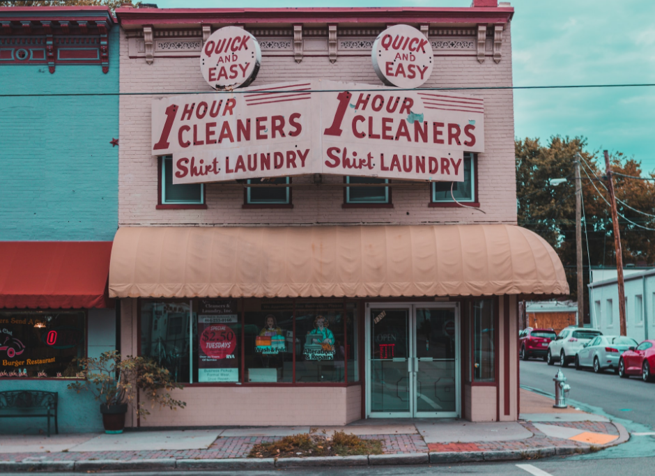 Vintage cleaners signage