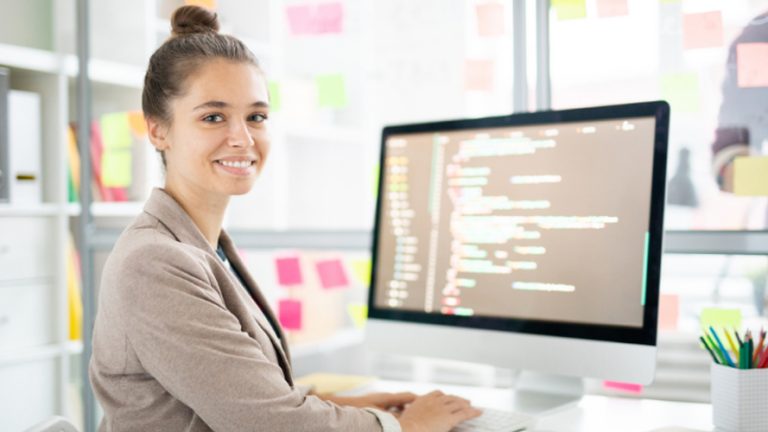 woman coding
