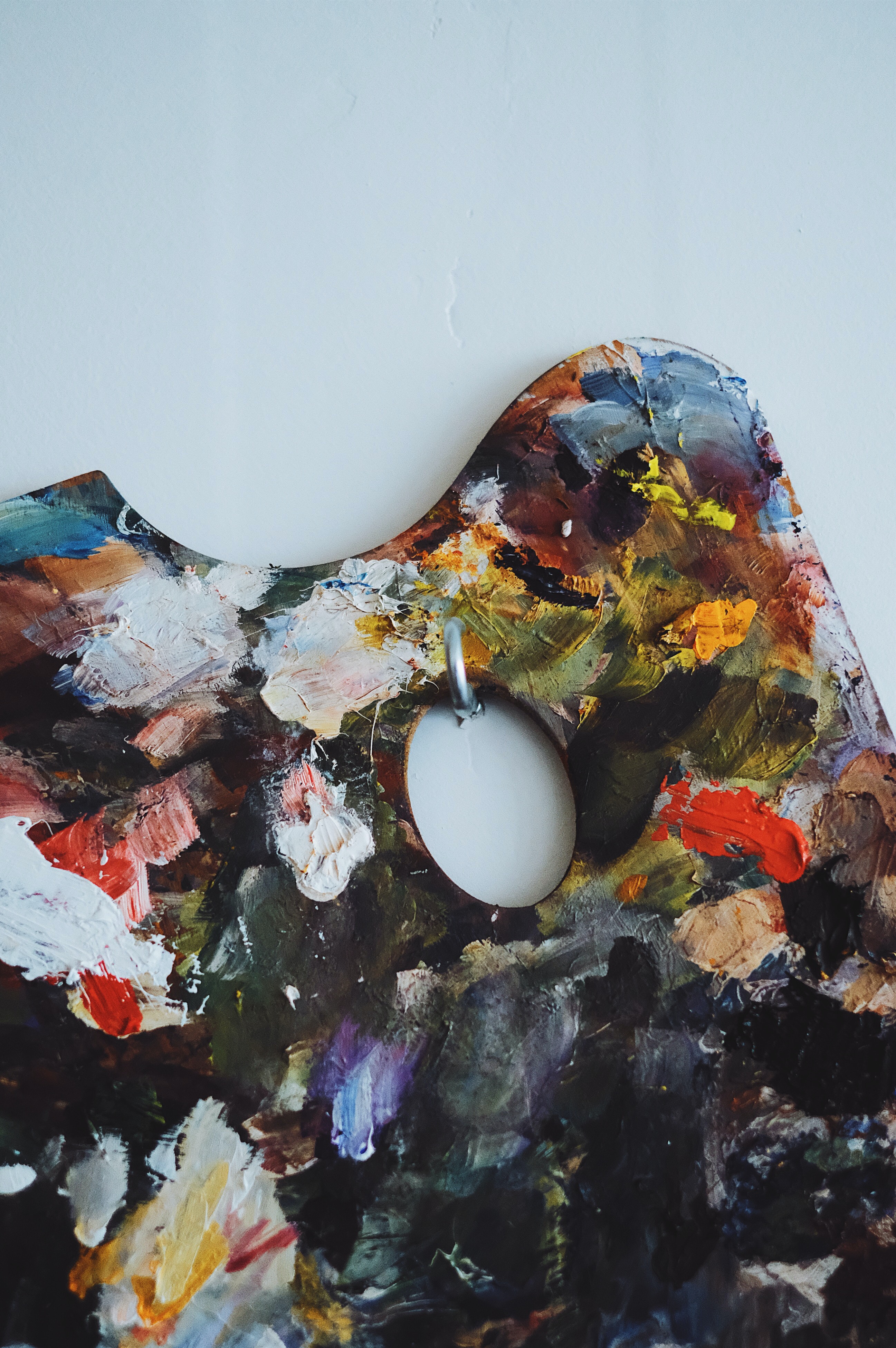 Dried paint on a palette