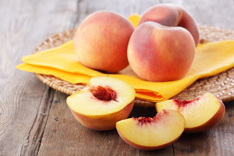 Cut peaches