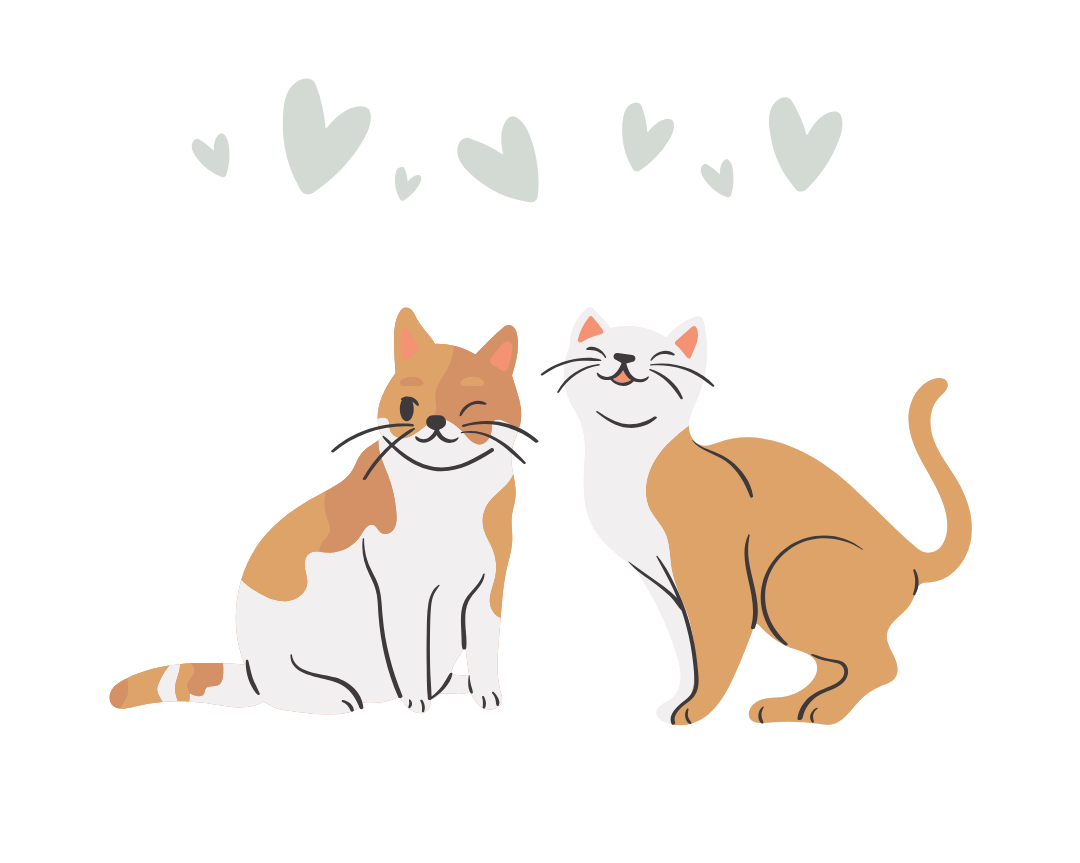 drawing of two cats