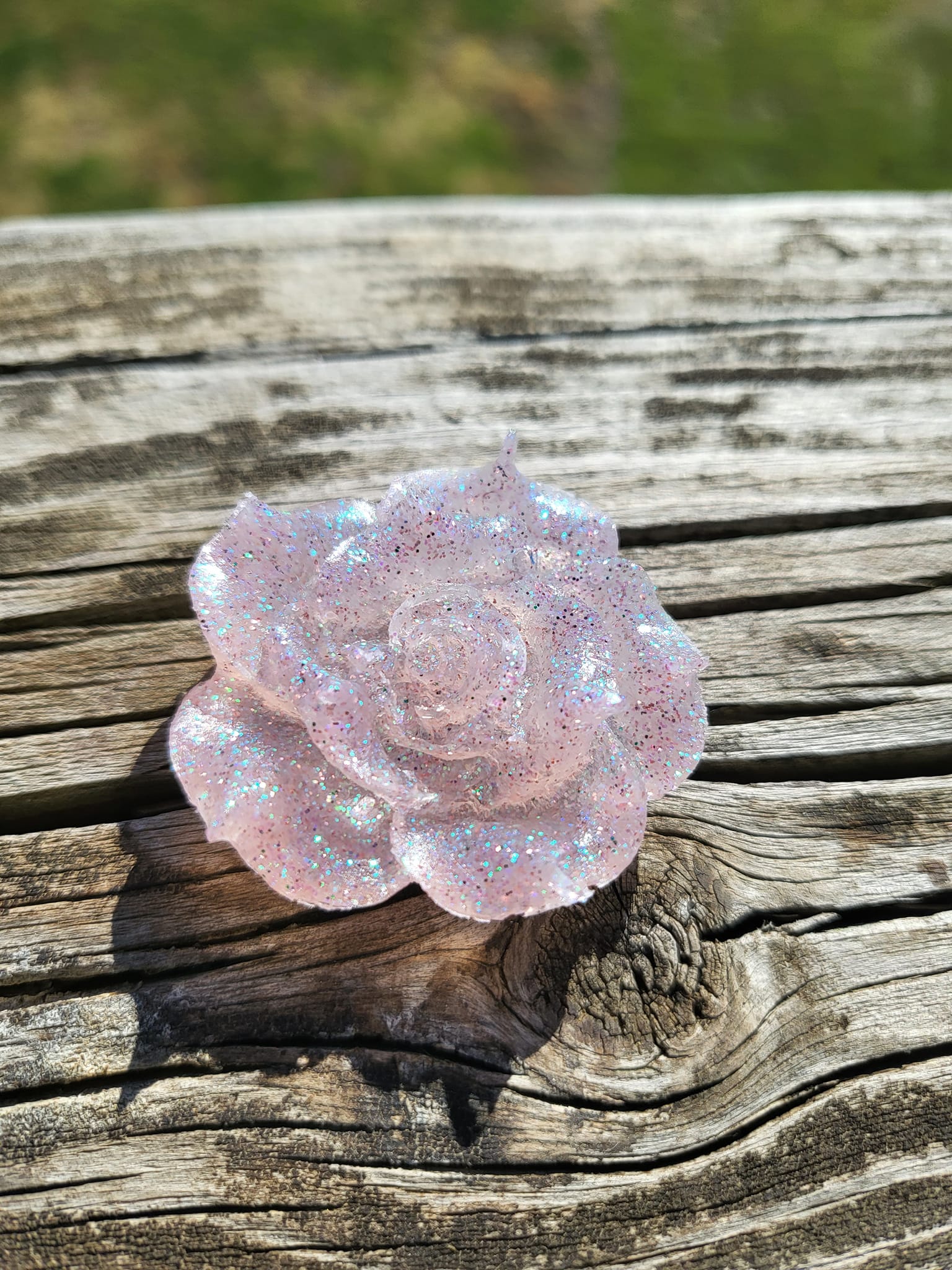 pink rose i created out of uv resin
