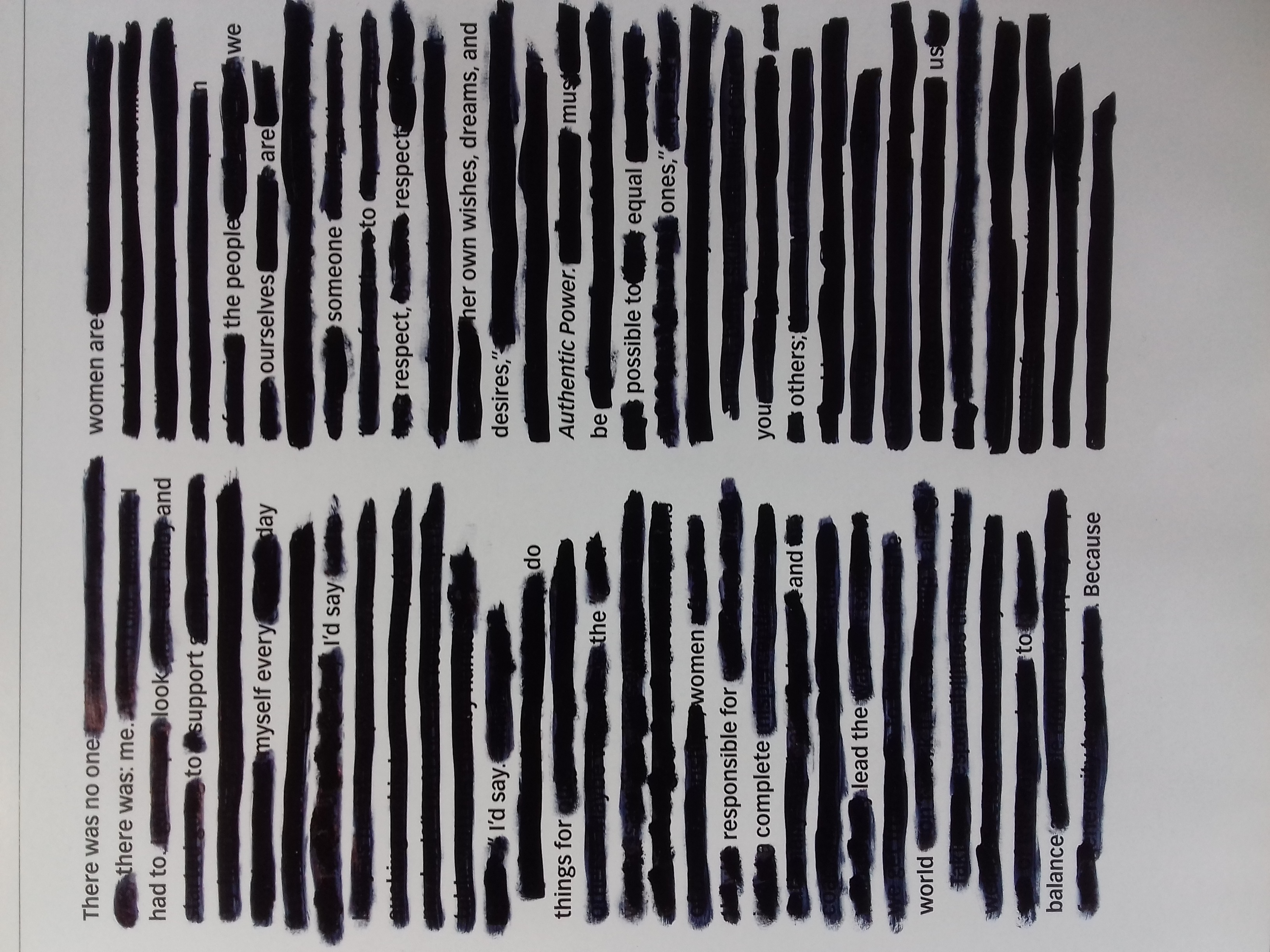 image of a black out poem