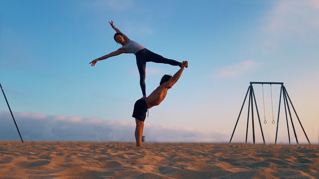 woman lifted in the air