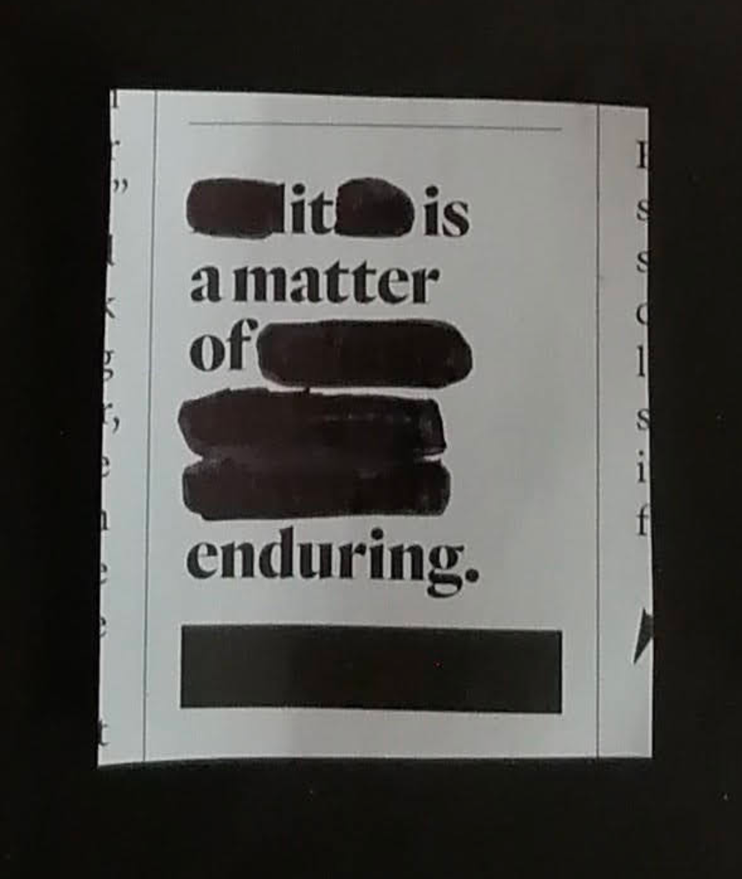 image of a black out poem