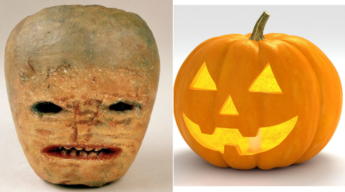 carved turnip jack o lantern