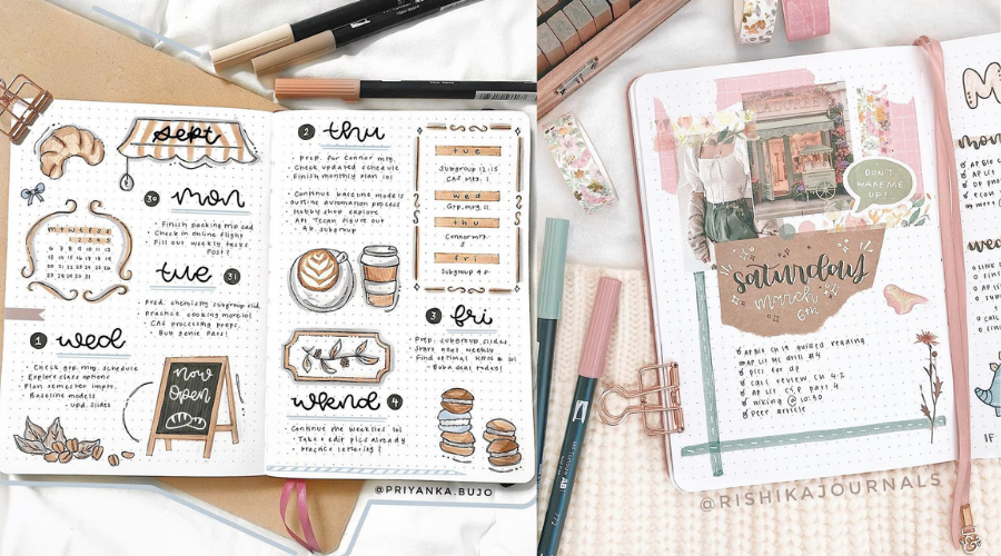 artistic bullet journal pages