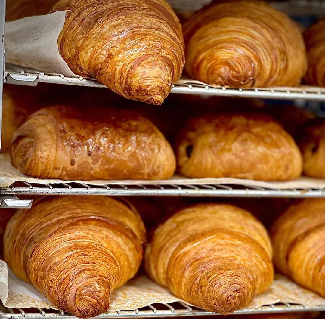 Croissants on a cooling rack