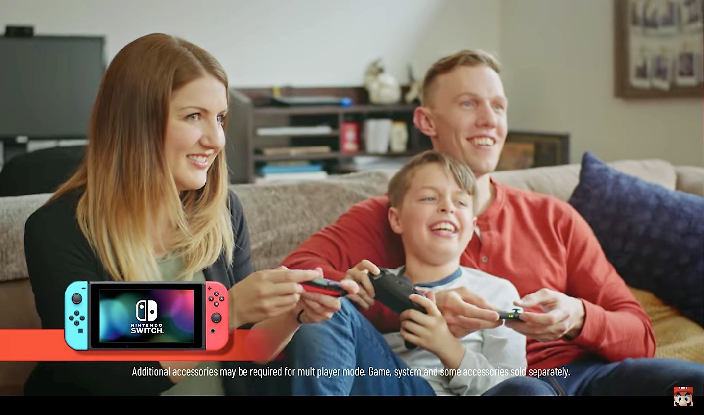 Family playing the nintendo switch together