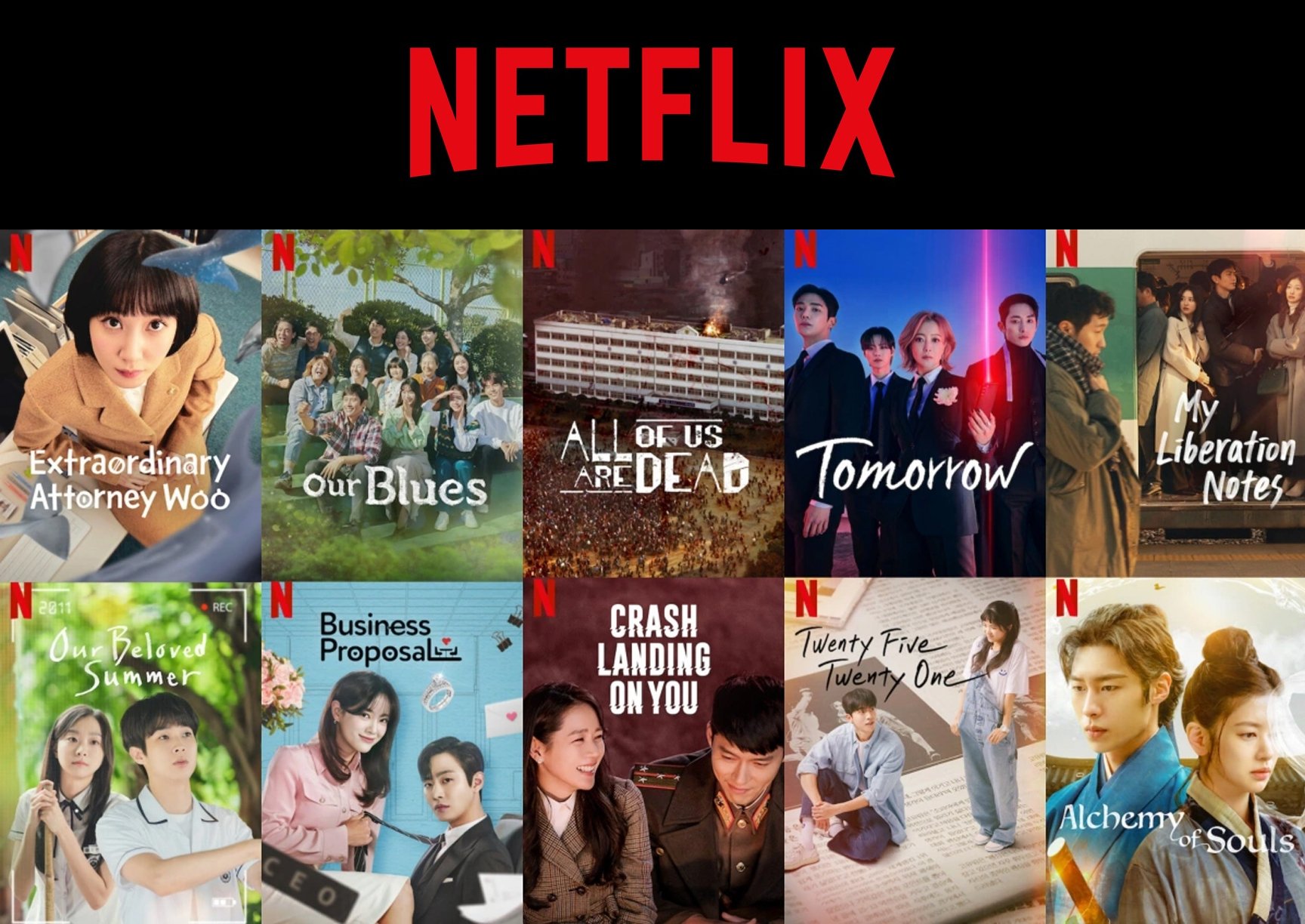 Image of some k-dramas available on Netflix