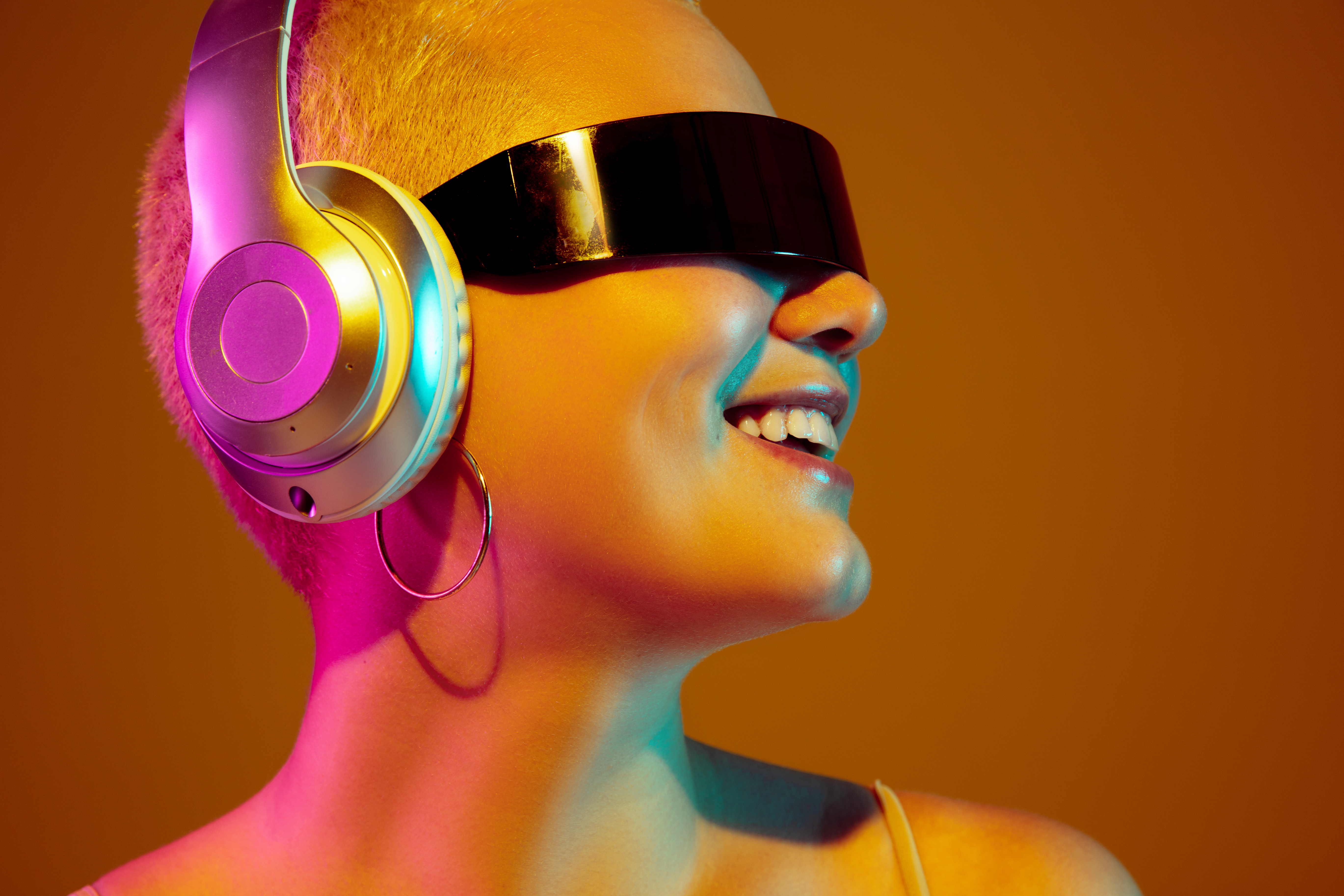 Female with headphones