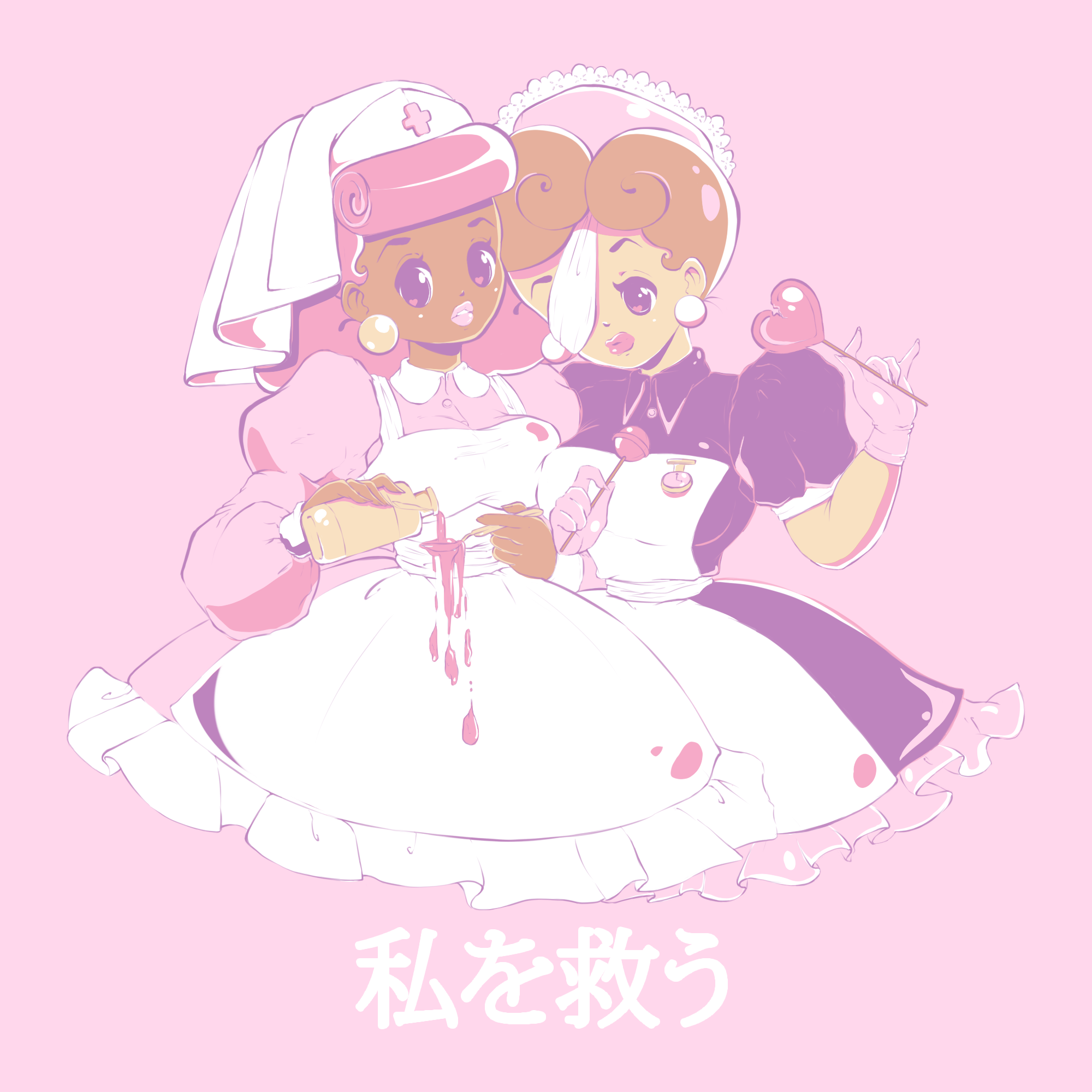 Illustration of vintage nurses