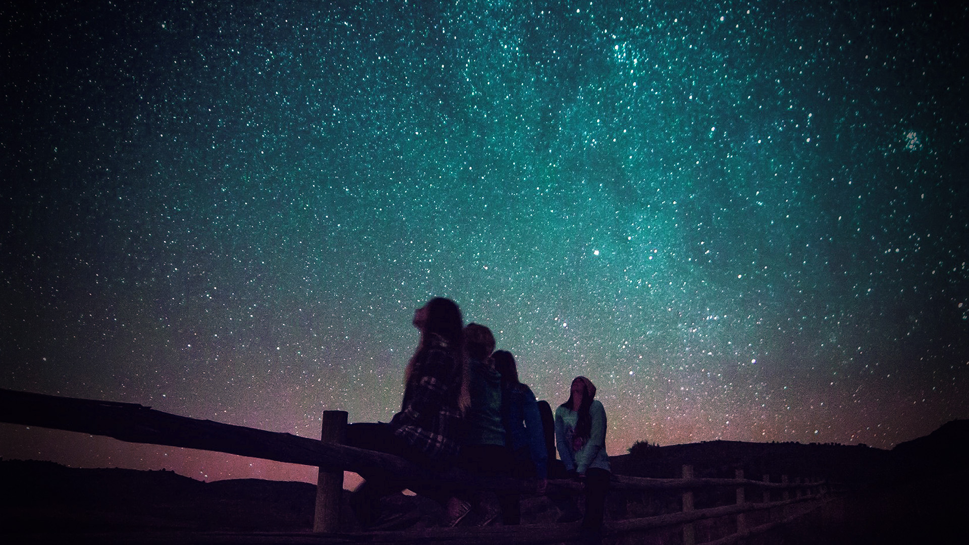 girls watching the sky