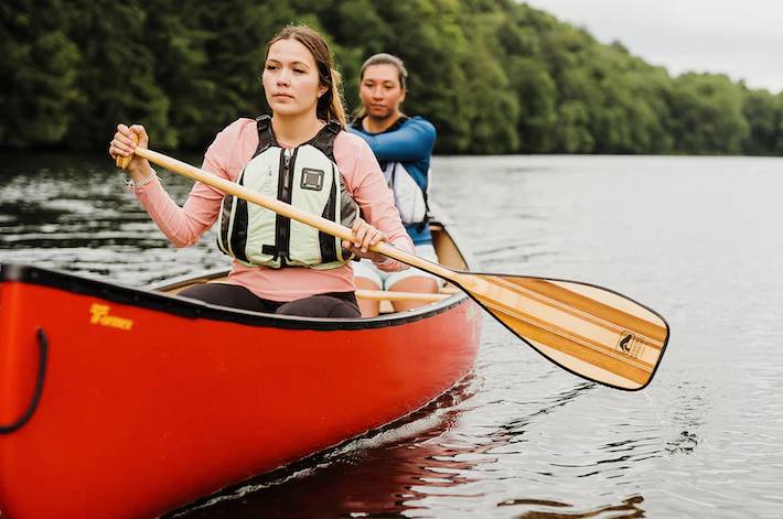 Two people canoeing