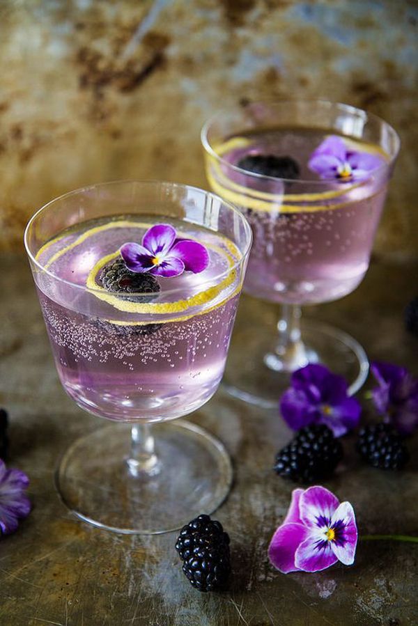 2 fancy violet drinks