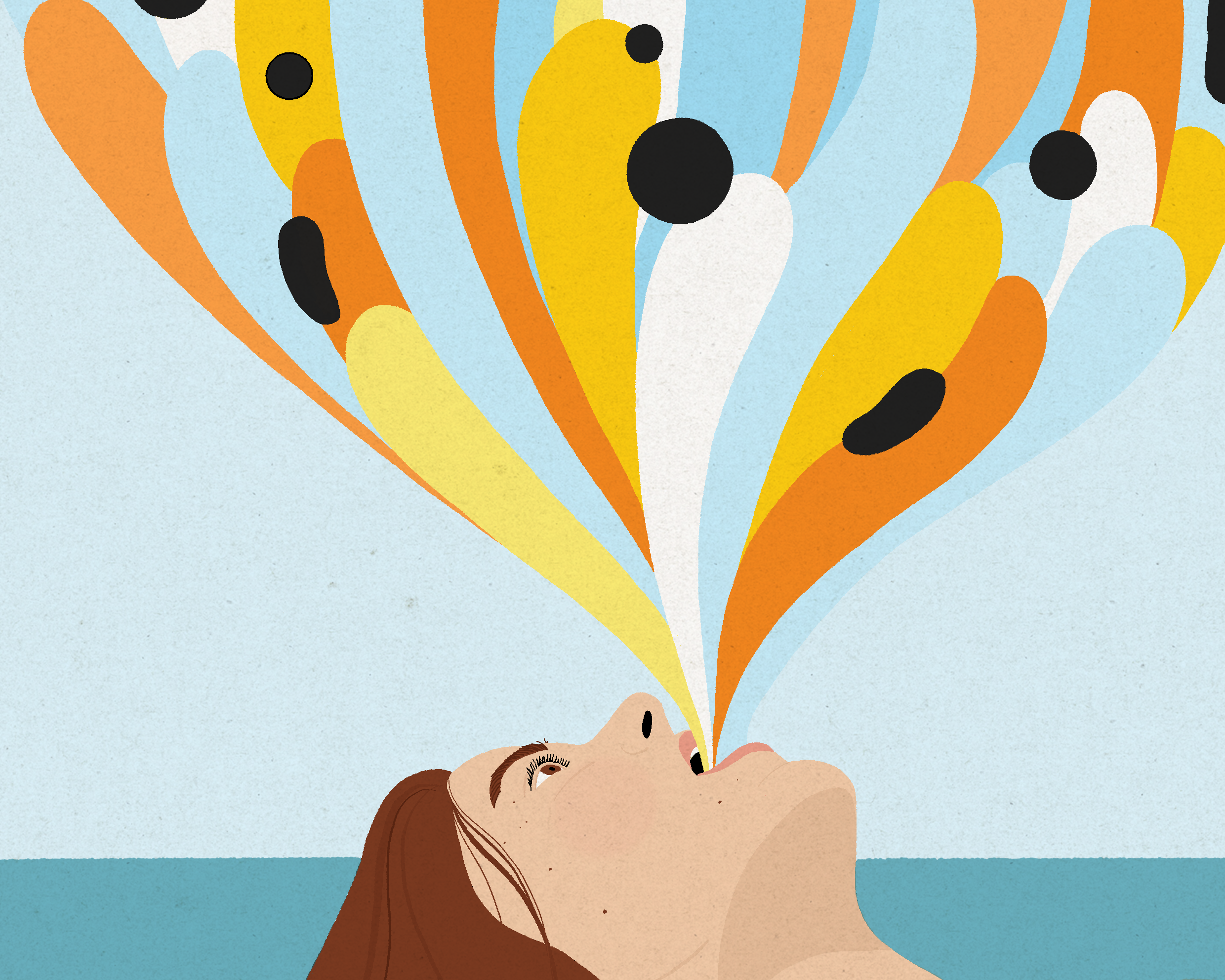 Illustration of a woman in water