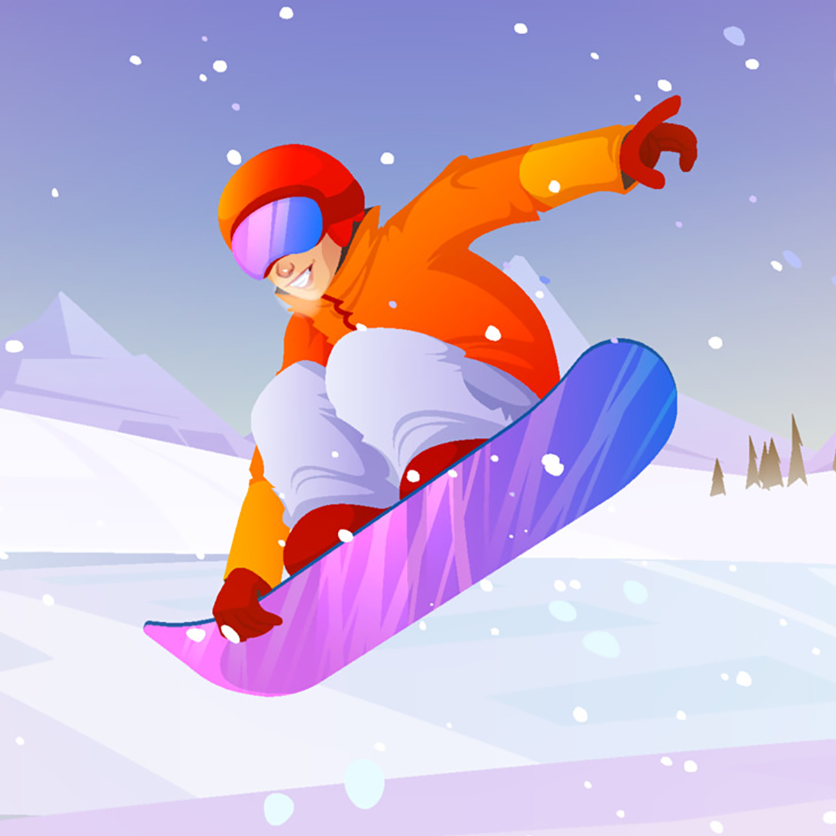 Woman snowboarding