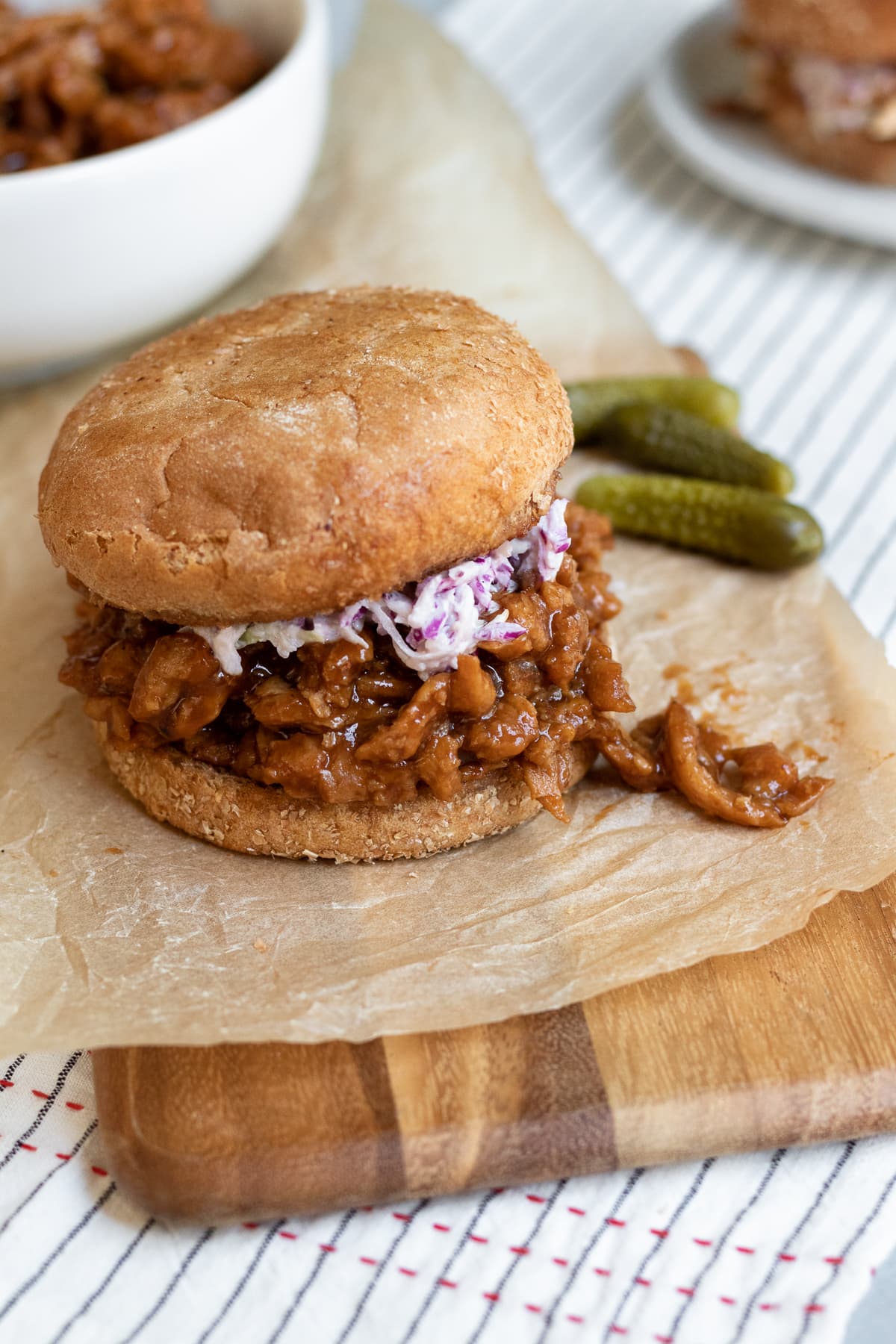 Barbecue Soy Curls Sandwich