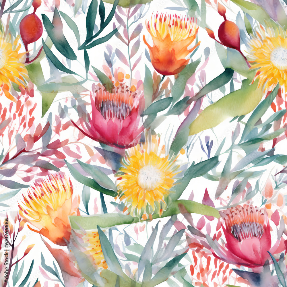 watercolor native flowers