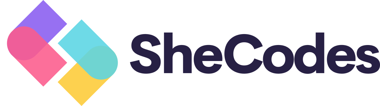 Logo of SheCodes dot i.o. website.
