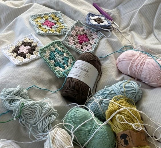 photo of knitting essentials laid out