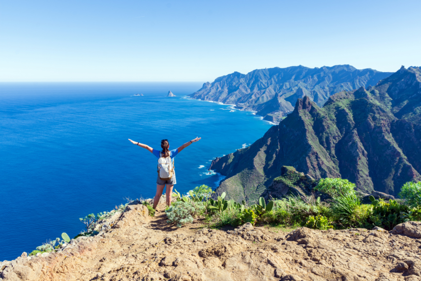 lady standing on landscape