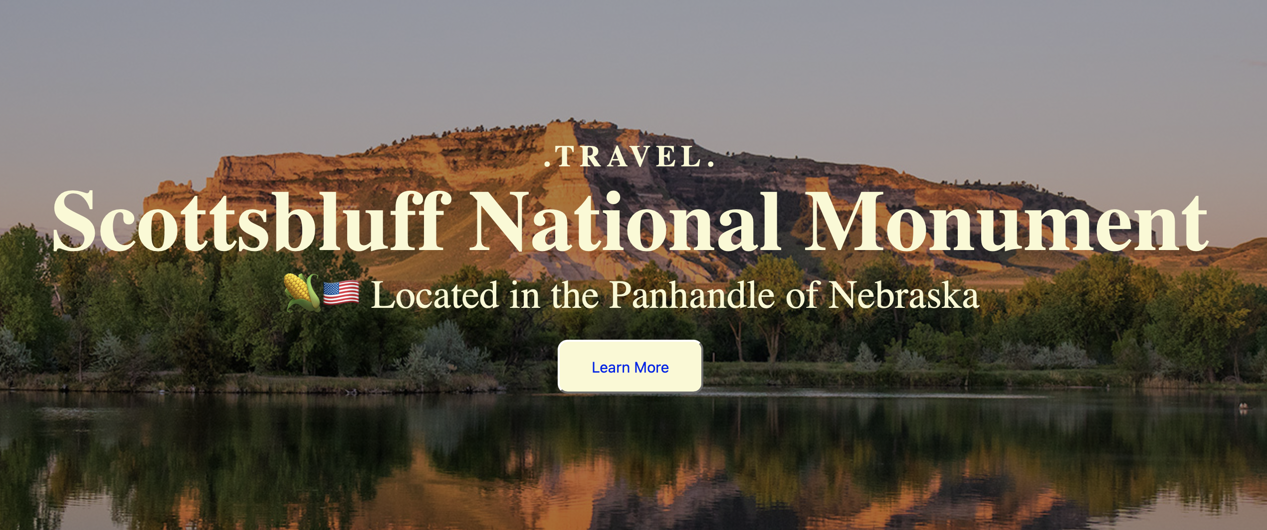 screenshot of Monument Travel Page