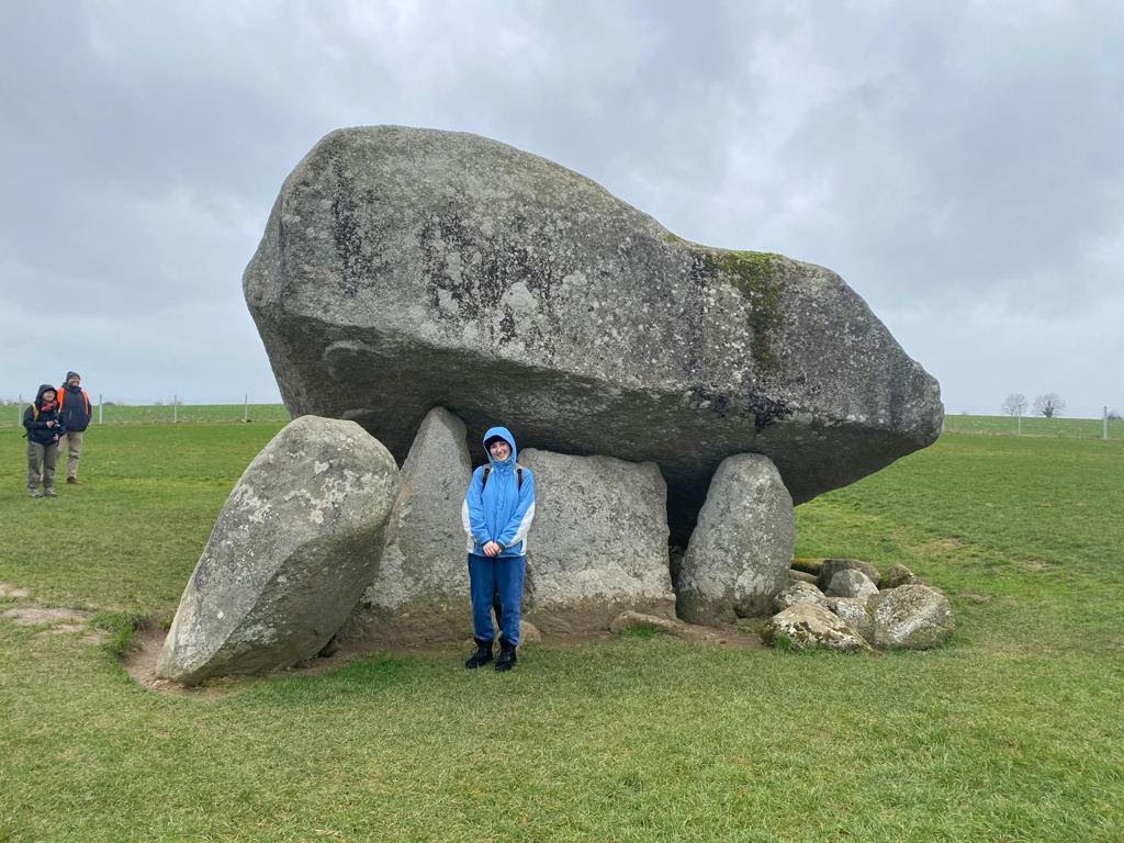 A photo of me in front of Brownshill portal tomb!