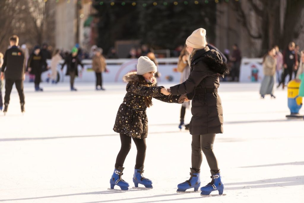 people skating outside in New York