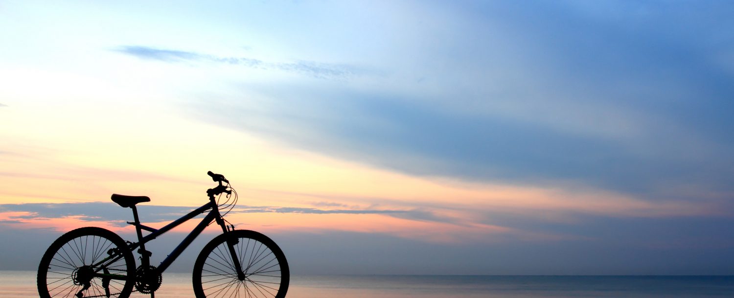 Bike in front of a sunset