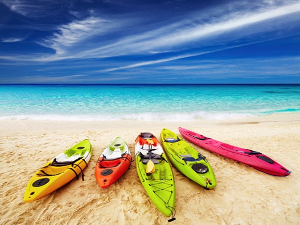 Kayaks on a Beach