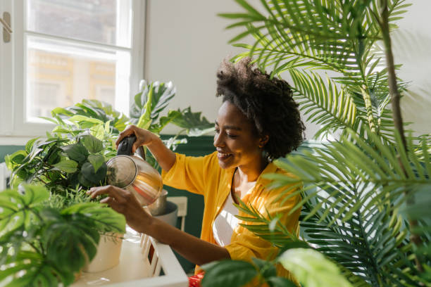 a woman gardening