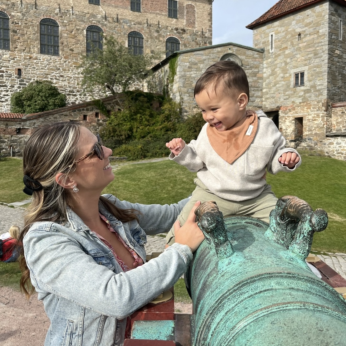 Mom and her son sightseeing