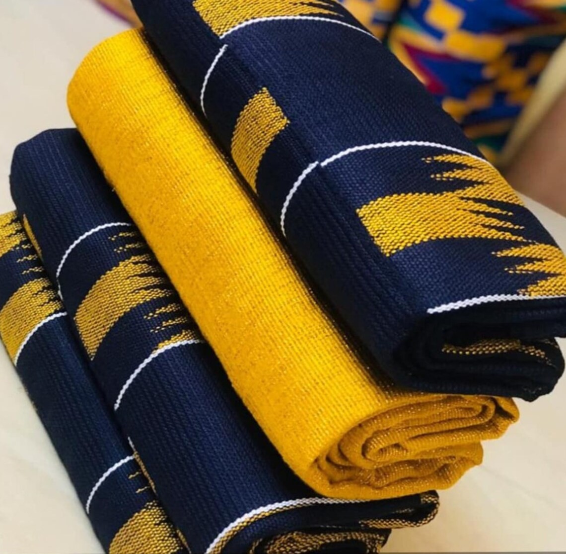 Blue Gold Kente Cloth