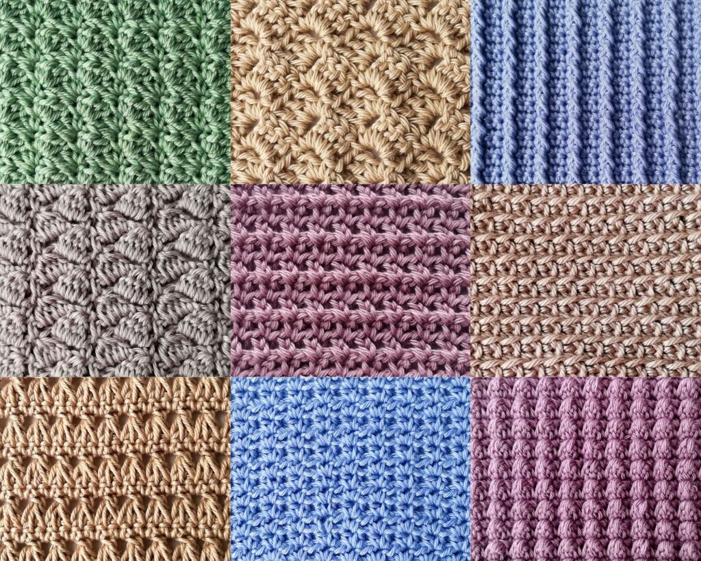 different crochet stitches
