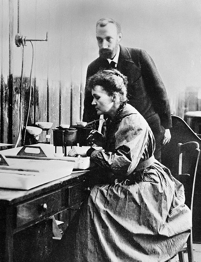 Pierre and Marie Curie at work