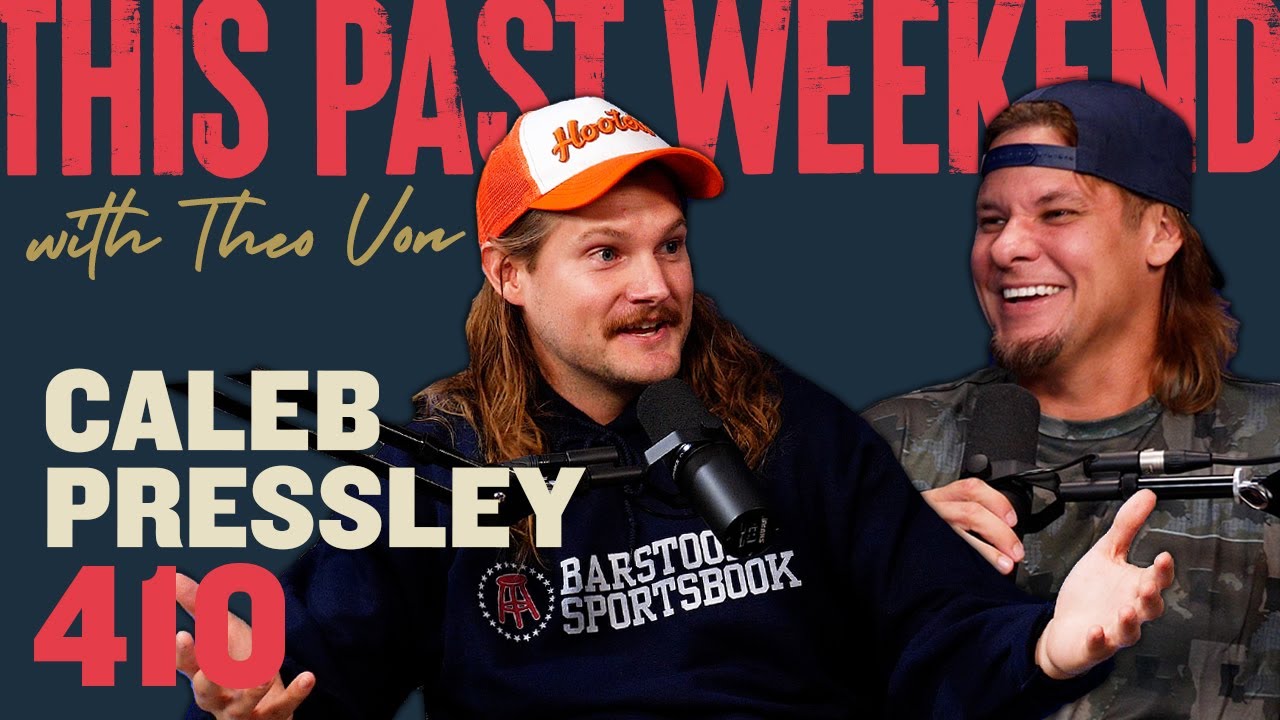 Screenshot of Caleb Pressley and Theo Von This Past Weekend Podcast Thumbnail