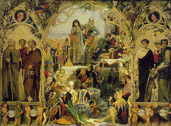 Painting: 'The Seeds and Fruits of English Poetry', by Ford Madox Brown