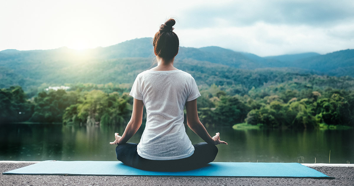 woman doing yoga