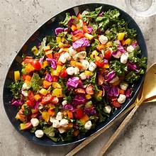 -Rainbow Chopped Salad with Basil & Mozzarella