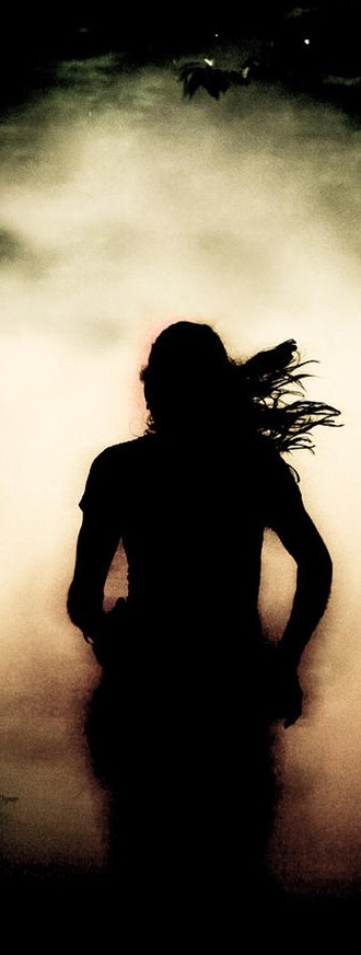 Active Woman Running Shadow