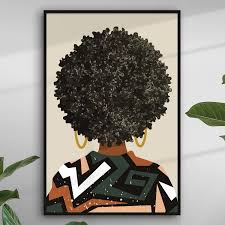 A painting of afro hair