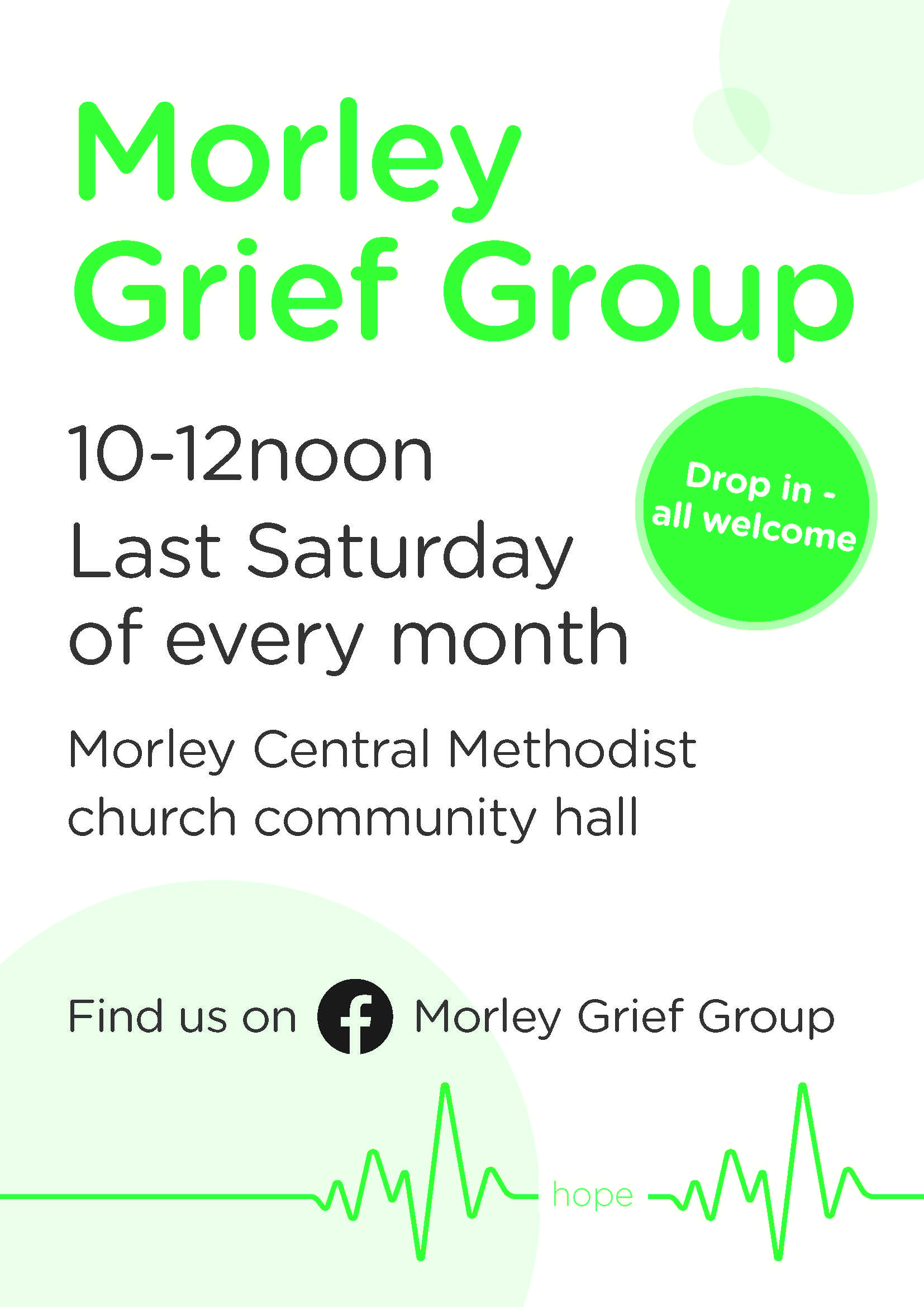 Poster showing meetings details